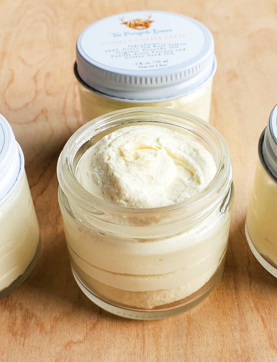 Vanilla Coffee Latte whipped tallow balm, glass jar