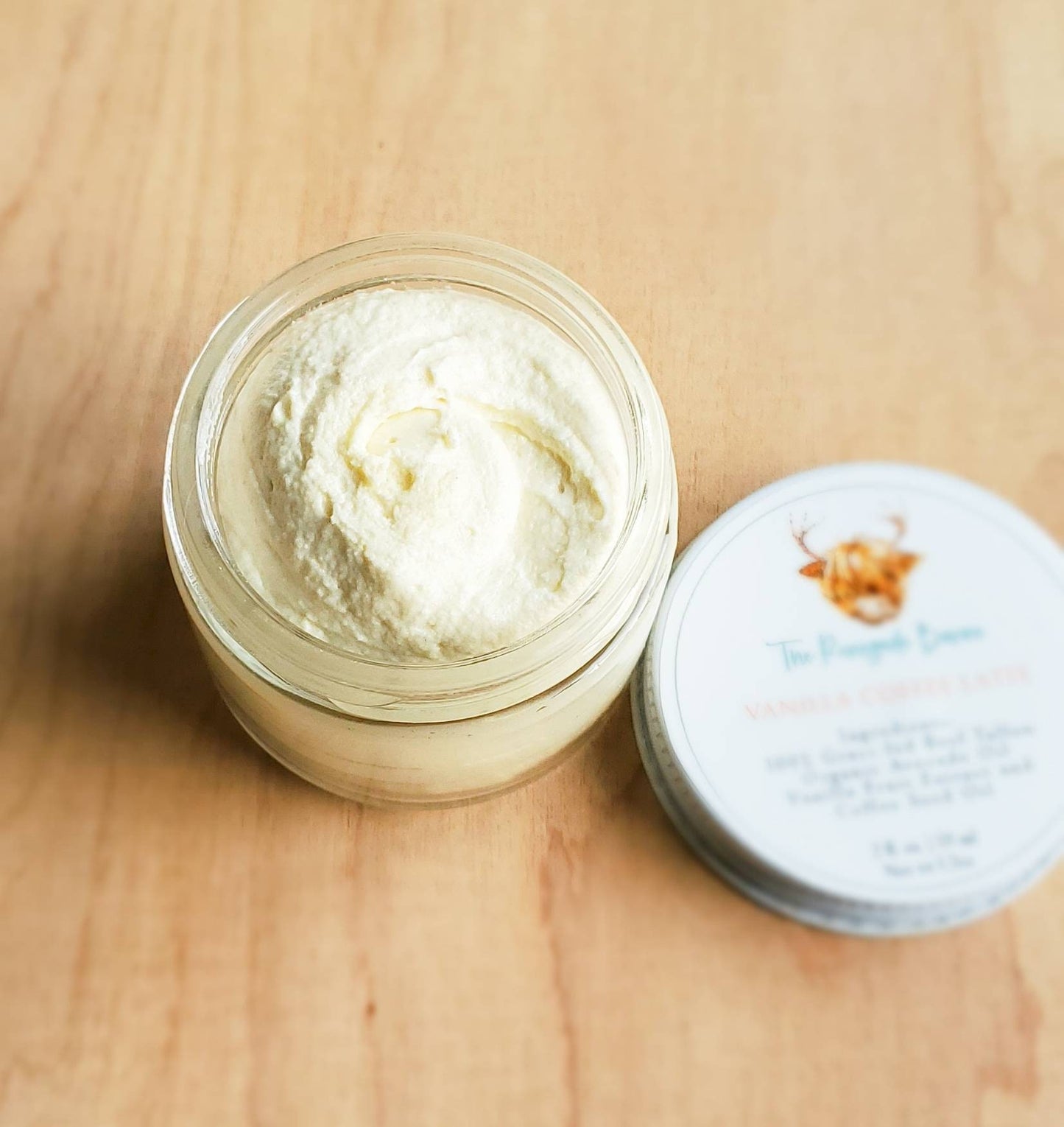 Vanilla Coffee Latte whipped tallow balm, glass jar