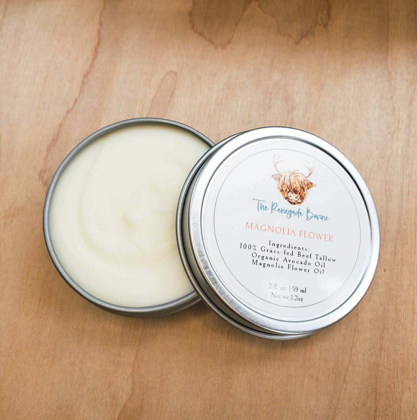 Magnolia Flower, Whipped Tallow Balm 2 fl oz