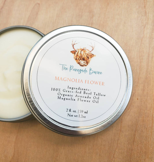 Magnolia Flower, Whipped Tallow Balm 2 fl oz
