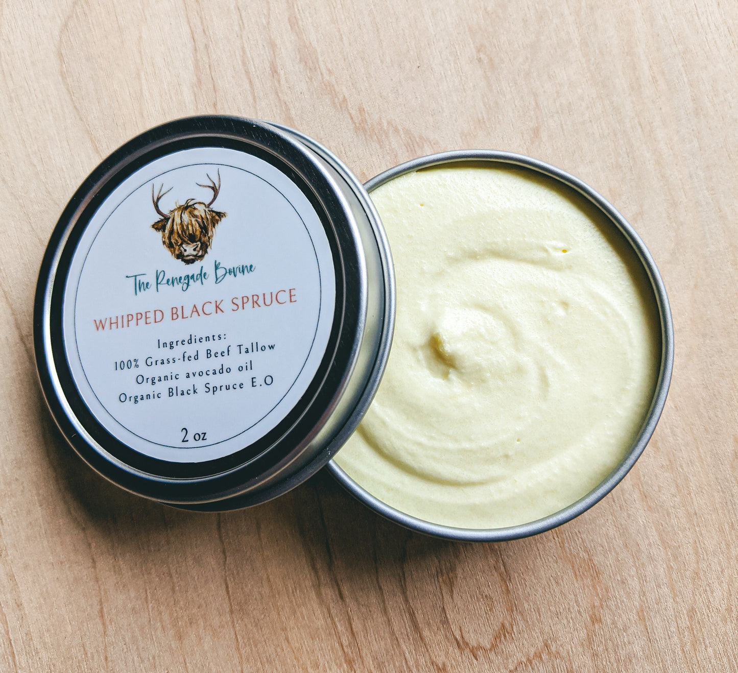 100% Grass-Fed Whipped Tallow Balm 2 fl oz