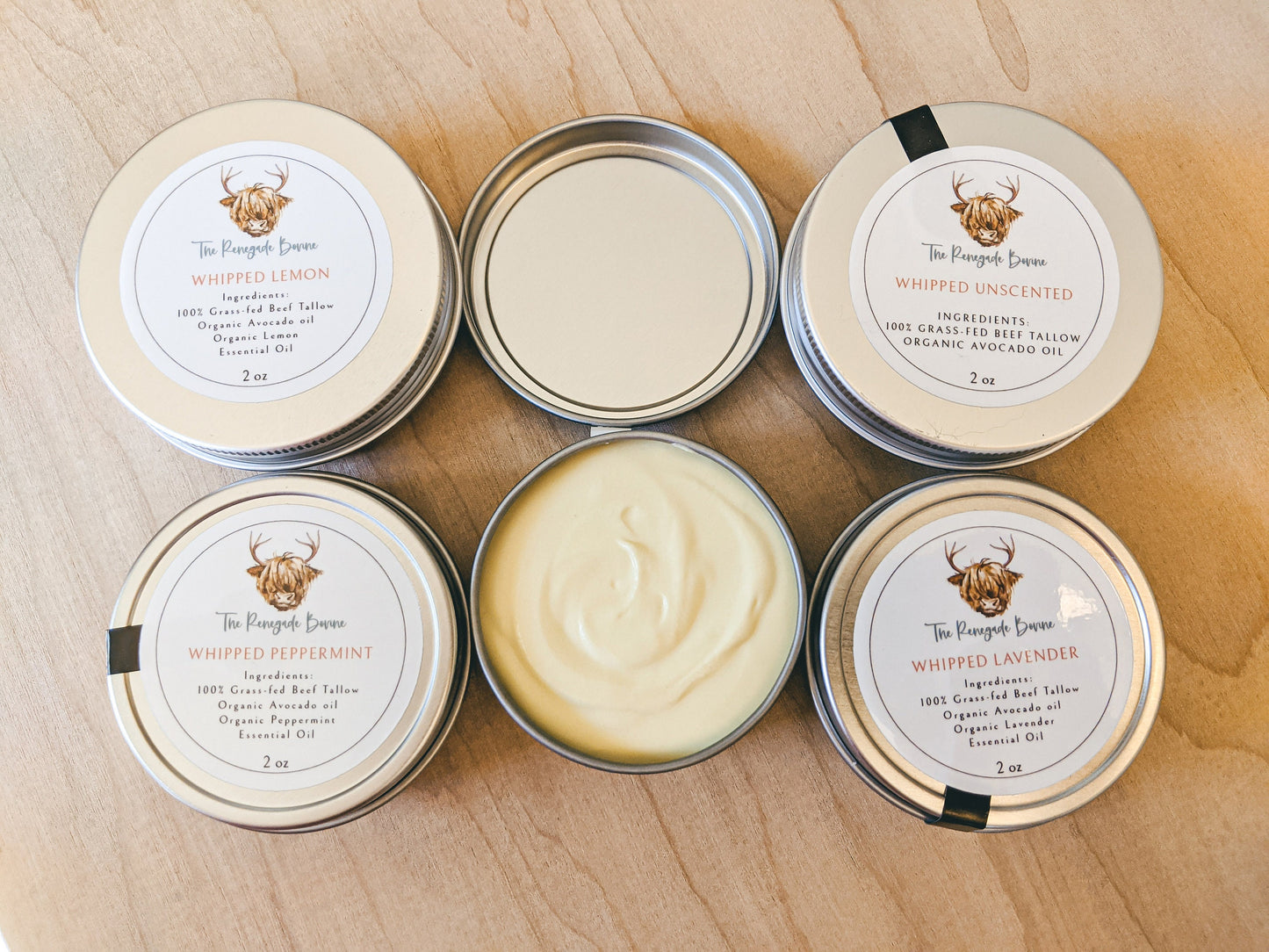 100% Grass-Fed Whipped Tallow Balm 2 fl oz